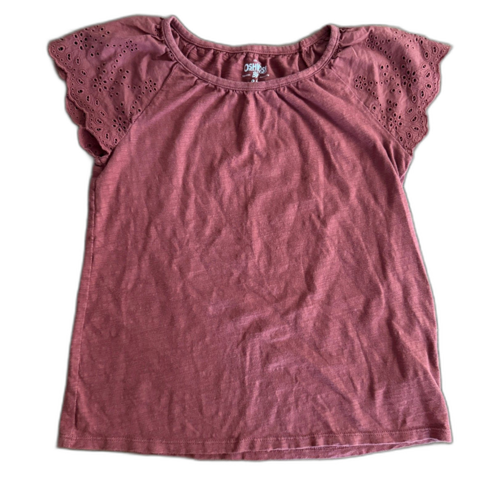OshKosh Rust Eyelet Sleeve Shirt Girls' 8